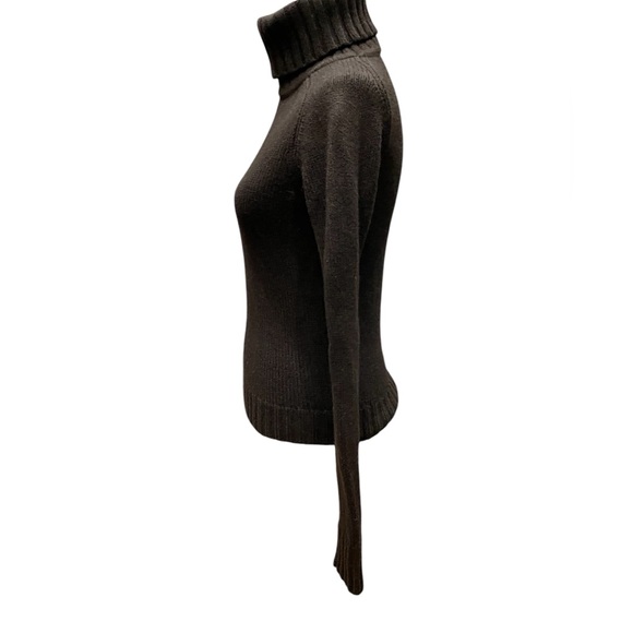 Theory Turtleneck Galin Loryelle Slim Fit Sweater Wool Long Sleeve Brown Small - Picture 3 of 9